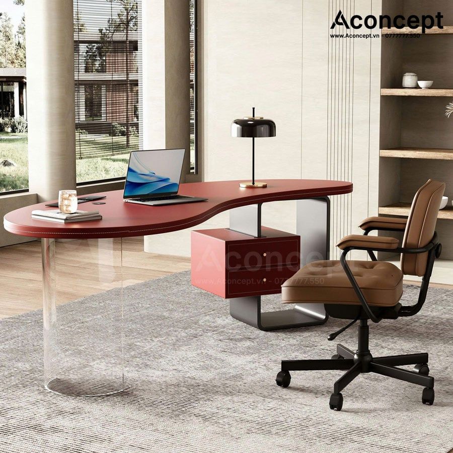 Bàn làm việc Aconcept301 bọc da cao cấp