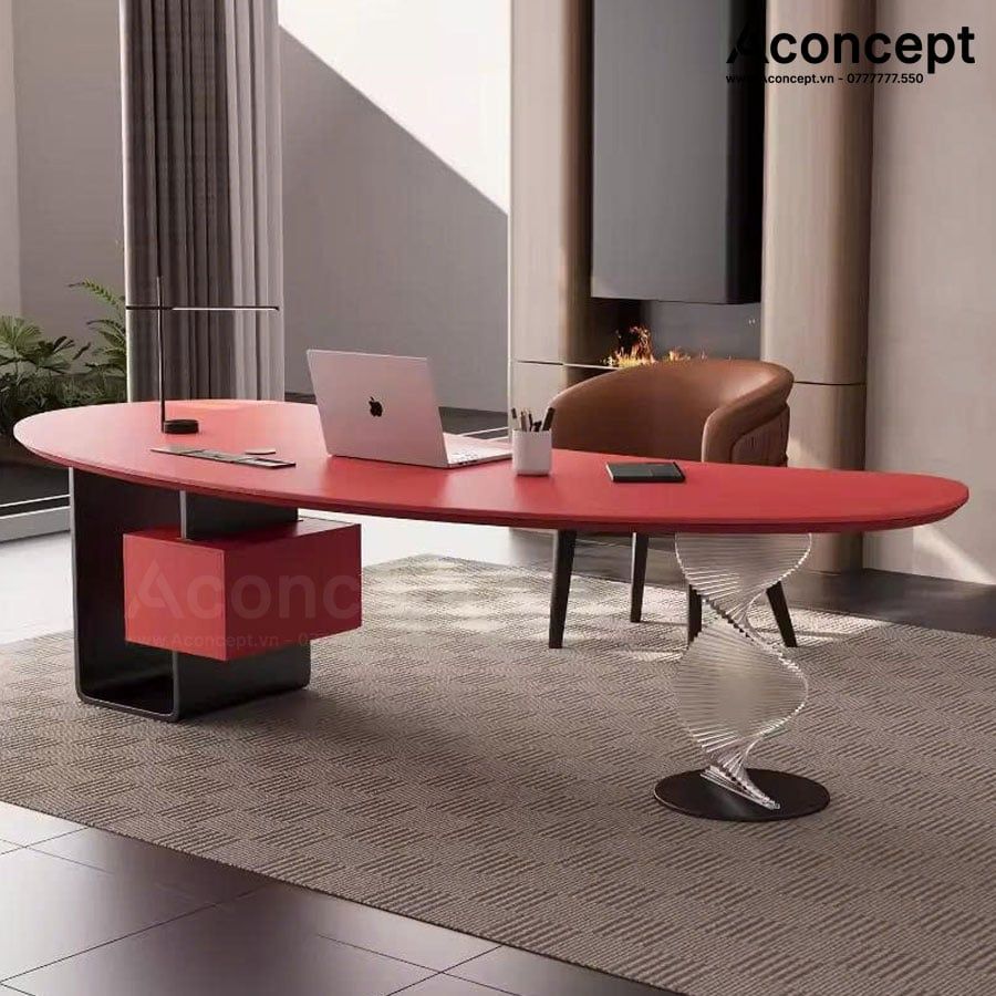 Bàn làm việc Aconcept306 bọc da cao cấp