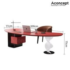 Bàn làm việc Aconcept306 bọc da cao cấp
