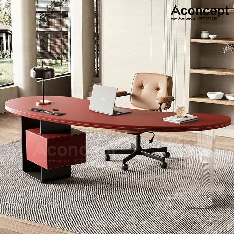 Bàn làm việc Aconcept301 bọc da cao cấp