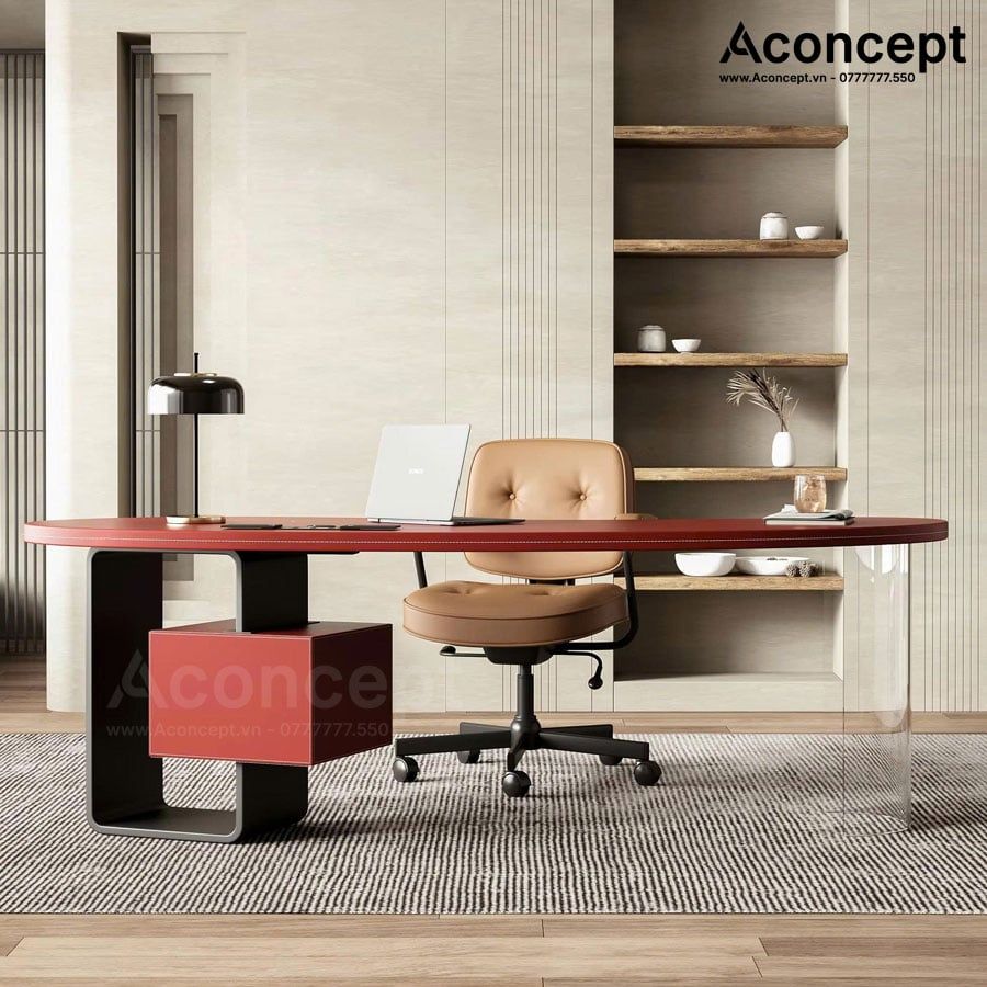 Bàn làm việc Aconcept301 bọc da cao cấp
