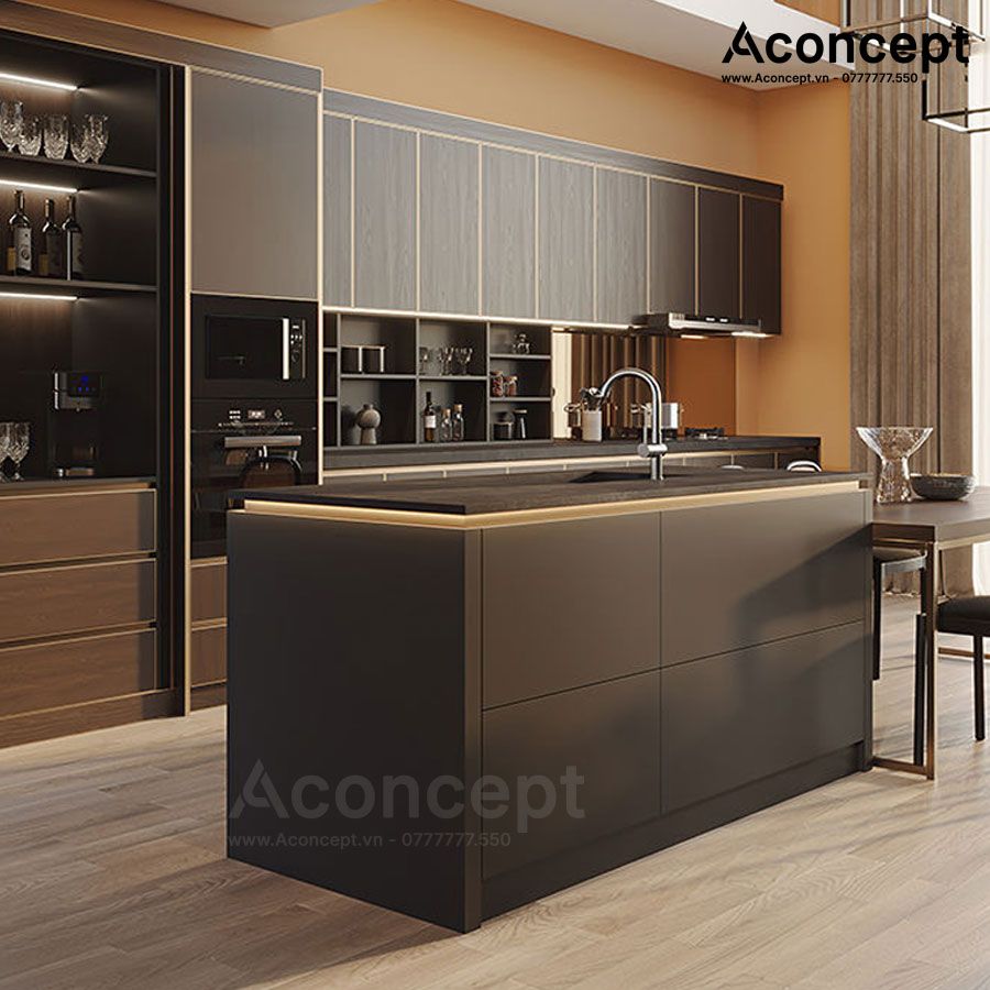 Tủ bếp A408 chữ I