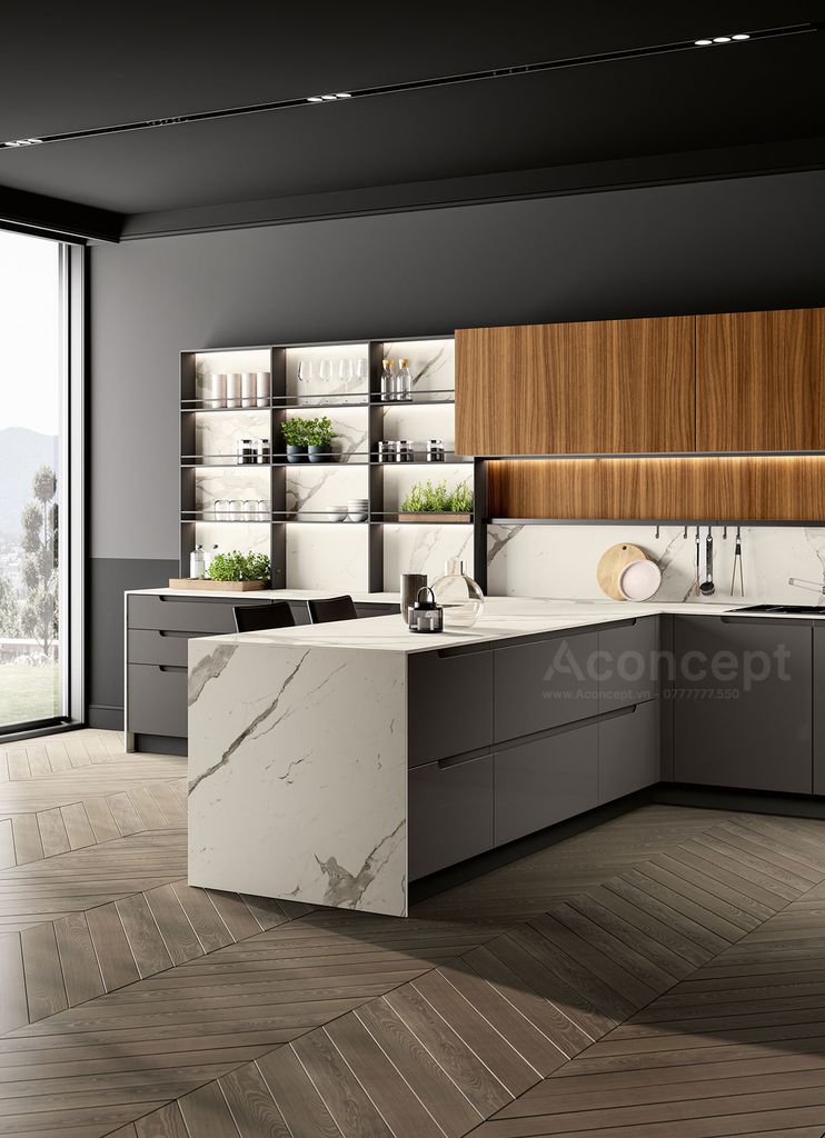 Tủ bếp A407 chữ I