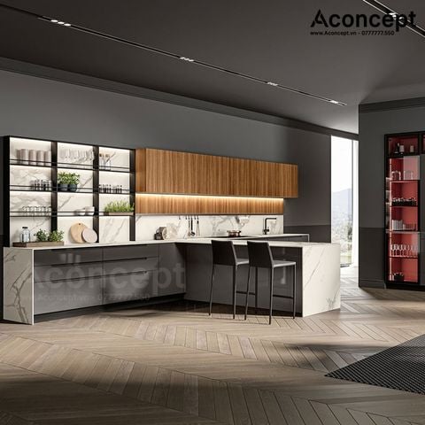 Tủ bếp A407 chữ I