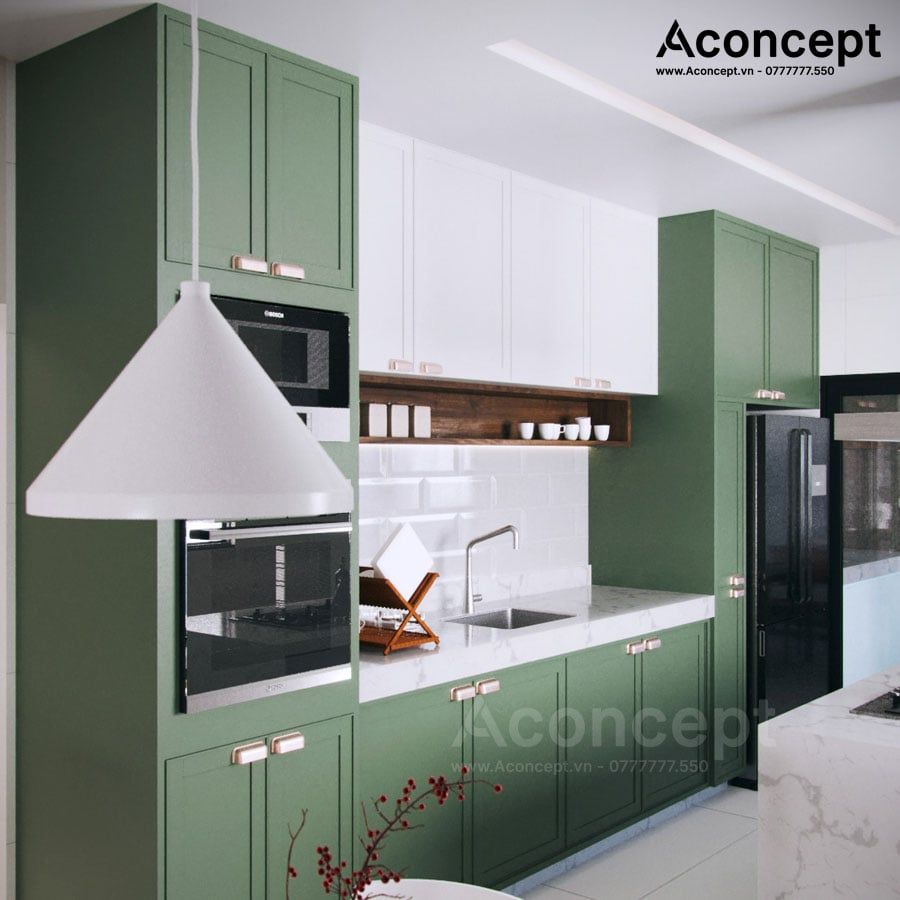Tủ bếp A401 hiện đại chữ I