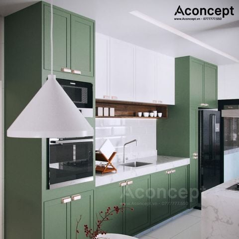 Tủ bếp A401 hiện đại chữ I