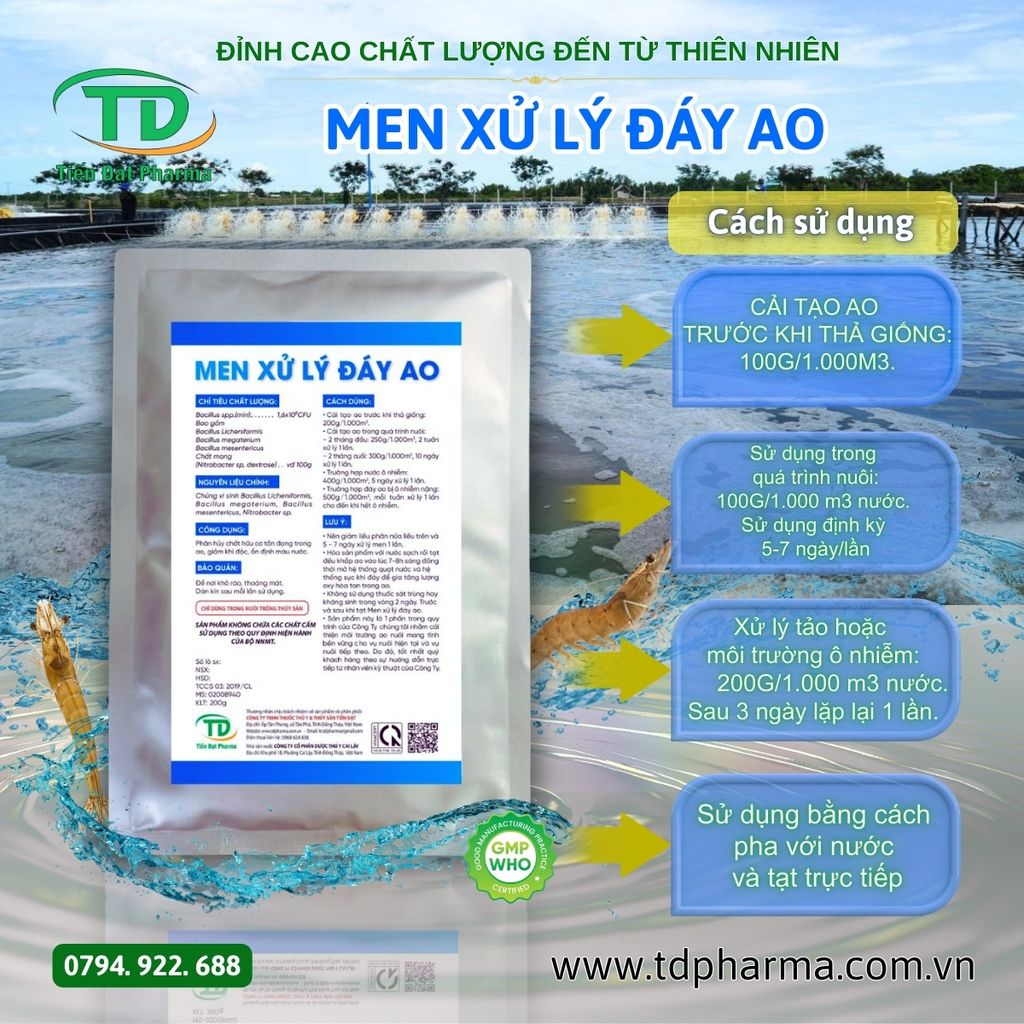 MEN XỬ LÝ ĐÁY AO