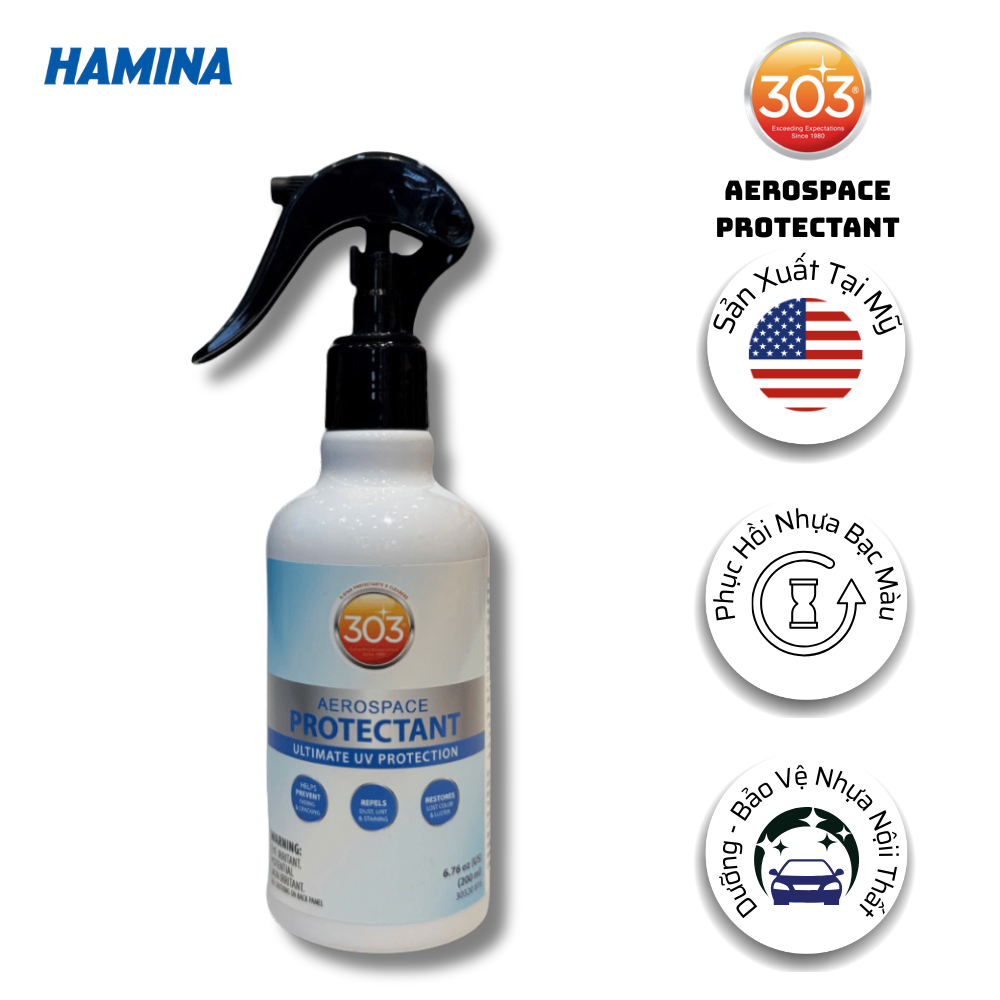  303® Aerospace Protectant - Sản Phẩm Đa Năng, Phục Hồi Nhựa Bạc Màu, Dưỡng Và Bảo Vệ Nhựa Nội Thất Da, Vinyl, Khoang Máy, Lốp 
