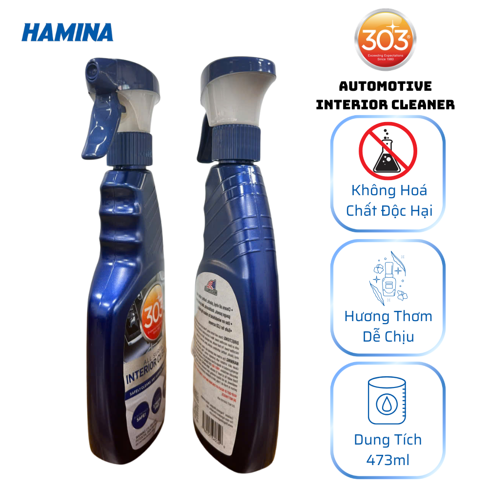  303® Automotive Interior Cleaner - Sản Phẩm Dung Dịch Vệ Sinh Cho Tất Cả Bề Mặt Nội Thất, Bao Gồm Cả Màn Hình Và Kính 