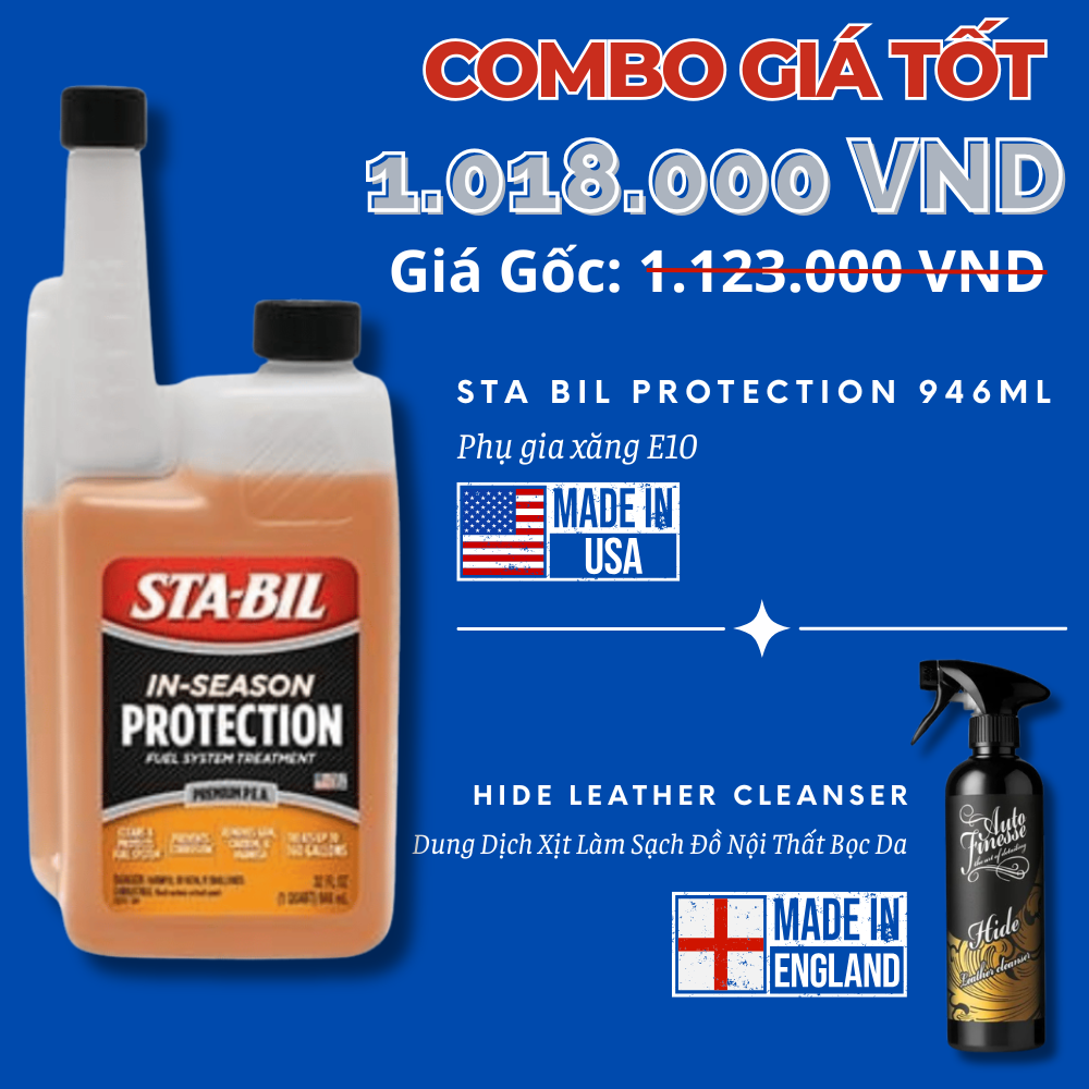  [Combo Giá Tốt] Sta Bil Protection 946ml + Hide Leather Cleanser 