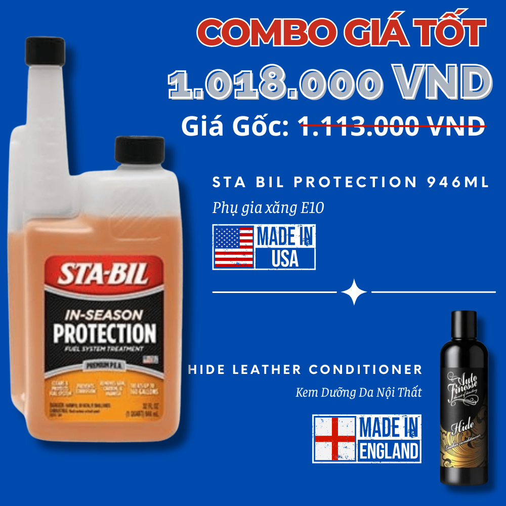  [Combo Giá Tốt] Sta Bil Protection 946ml + Hide Leather Conditioner 
