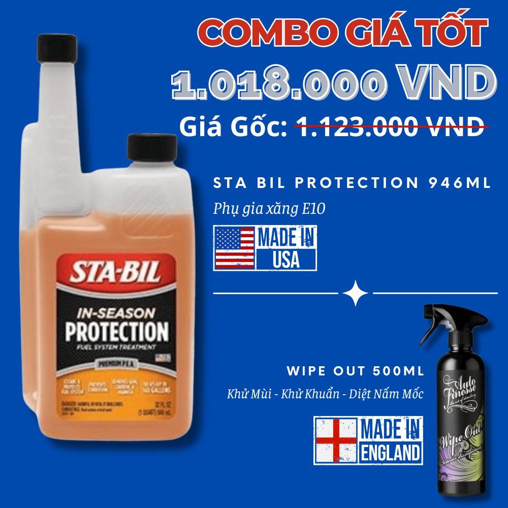  [Combo Giá Tốt] Sta Bil Protection 946ml + Wipe Out 500ml 