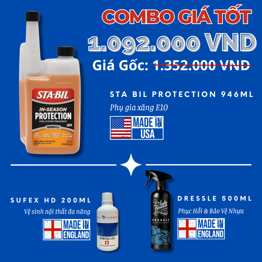  [Combo Giá Tốt] Sta Bil Protection 946ml + Sufex HD 200ml + Dressle 500ml 