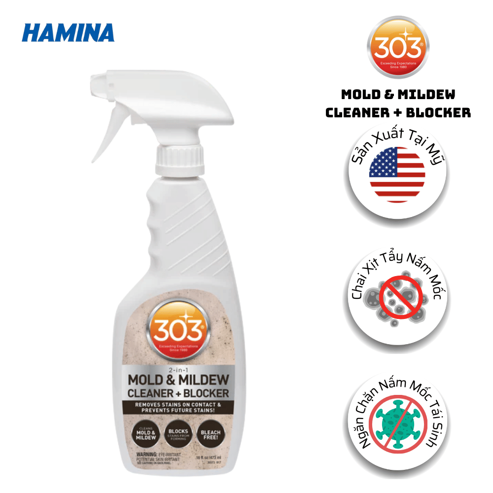  303 Mold & Mildew Cleaner + Blocker - Làm Sạch, Tẩy Nấm Mốc và Khử Mùi Hôi 