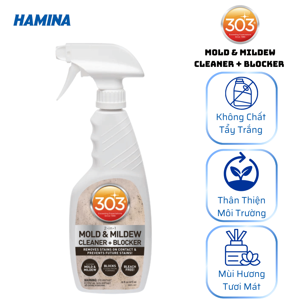  303 Mold & Mildew Cleaner + Blocker - Làm Sạch, Tẩy Nấm Mốc và Khử Mùi Hôi 