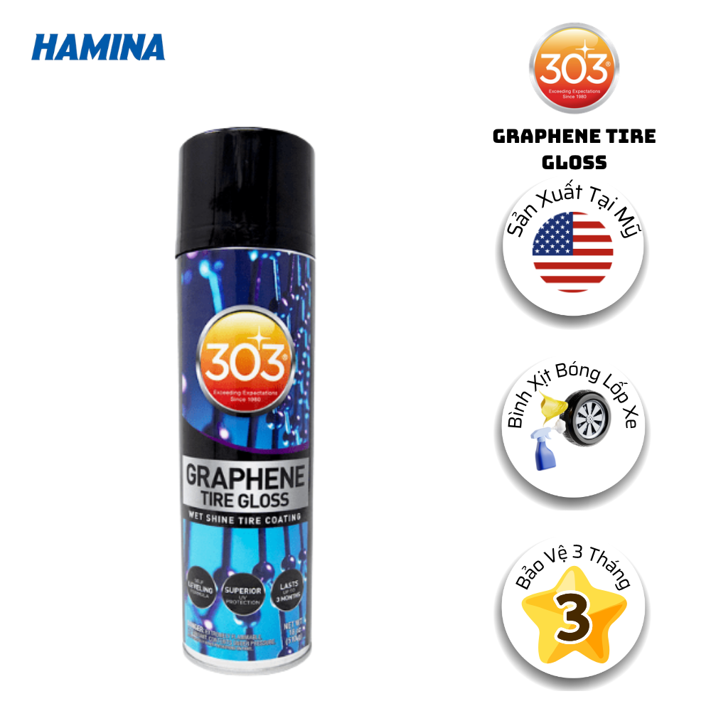  303® Graphene Tire Gloss - Bình Xịt Bóng Lốp Xe Cao Cấp 