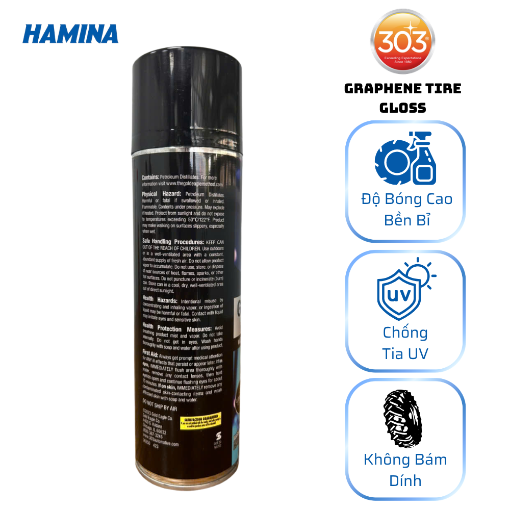  303® Graphene Tire Gloss - Bình Xịt Bóng Lốp Xe Cao Cấp 