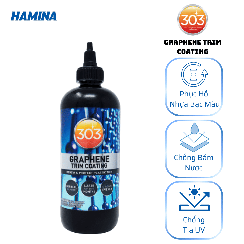  Graphene Trim Coating Giúp Phục Hồi Nhựa Bạc Màu Và Dưỡng Nhựa Ngoại Thất; Chống Bám Nước, Bám Bụi; Chống Tia UV. 