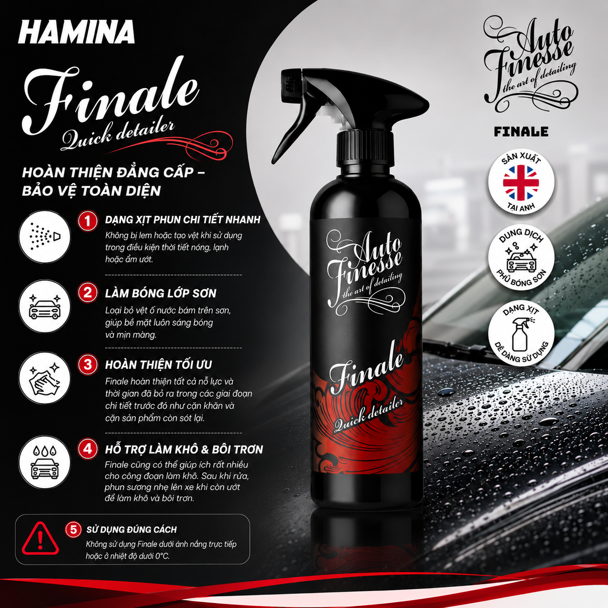  [Hàng Nhập Khẩu Anh] FINALE - Dung Dịch Vệ Sinh, Phủ Bóng Và Bảo Vệ Sơn - Hãng Auto Finesse 