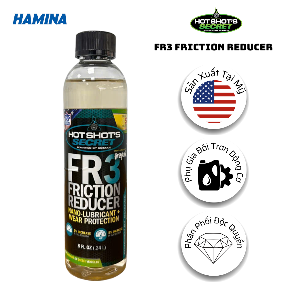  FR3 Friction Reducer 240ml- Phụ Gia Bôi Trơn Giảm Ma Sát Cho Động Cơ 