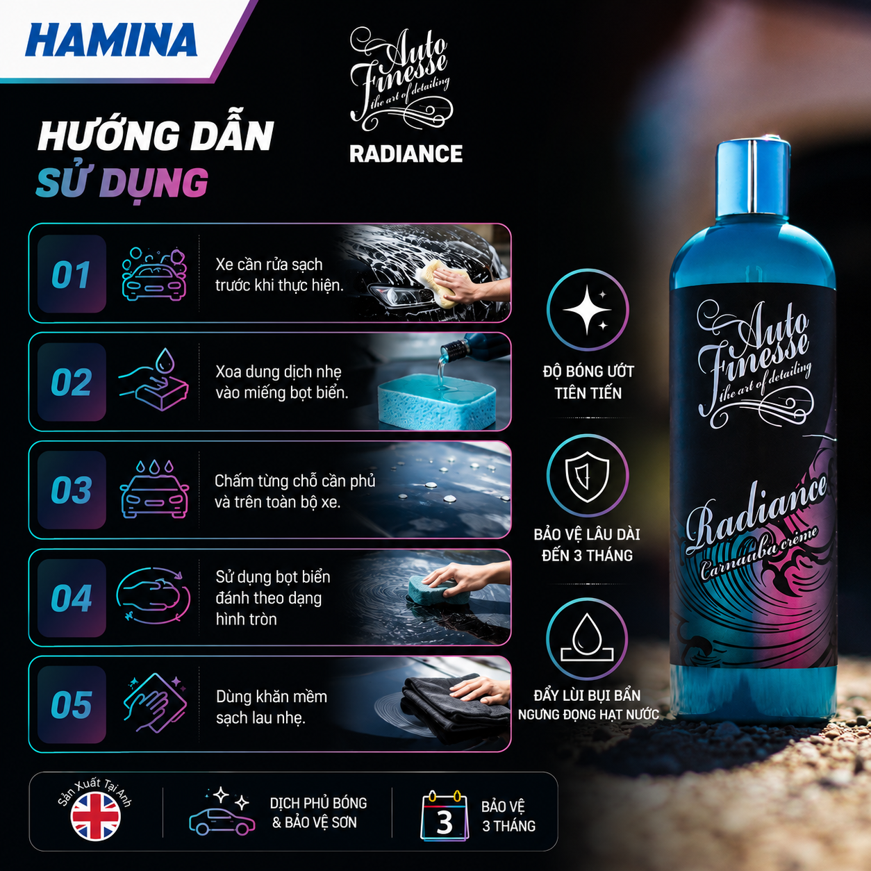  [Hàng Nhập Khẩu Anh] RADIANCE - Làm Bóng & Bảo Vệ Bề Mặt Sơn - Hãng Auto Finesse 