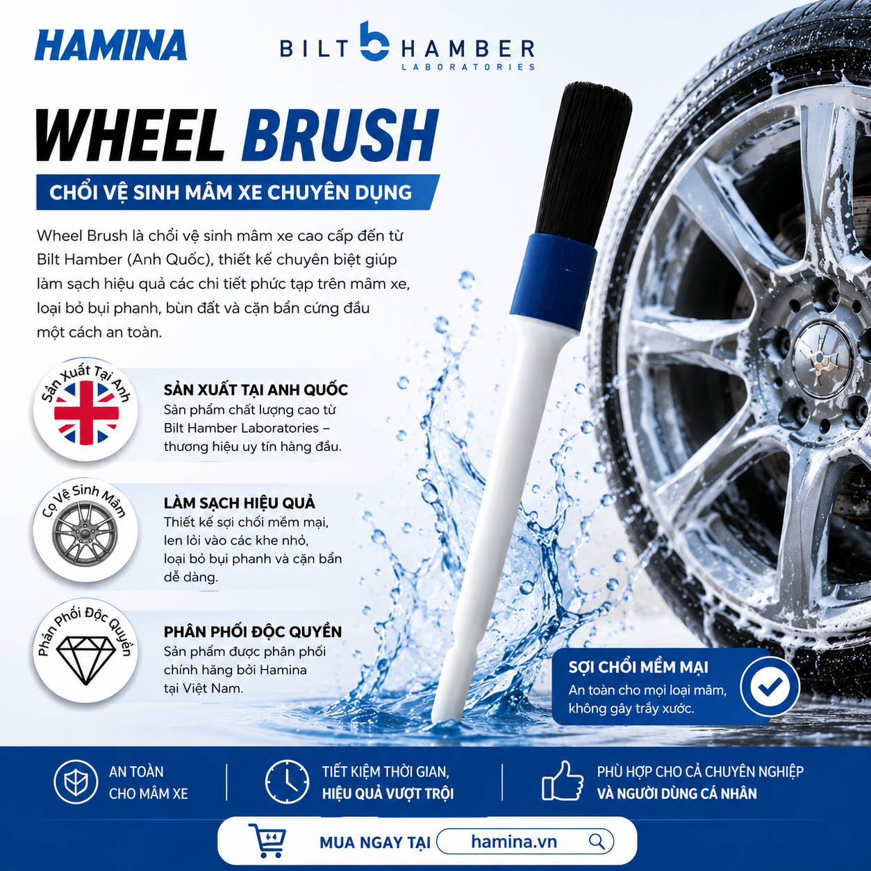  Wheel Brush - Cọ Vệ Sinh Mâm, Các Khe Kẻ 