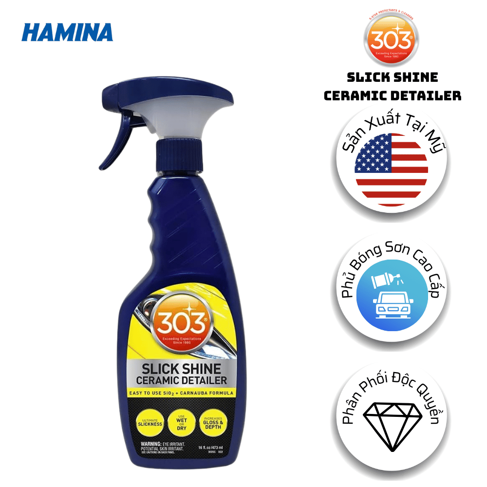  303® Slick Shine Ceramic Detailer - Phủ Bóng Sơn, Chống Bám Nước, Chống Bám Bụi 