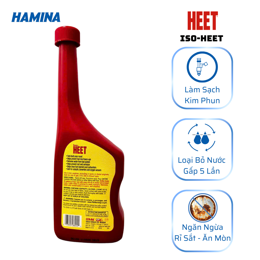  ISO-HEET - Phụ Gia Làm Sạch Kim Phun và Loại Bỏ Nước Cho Hệ Thống Nhiên Liệu 