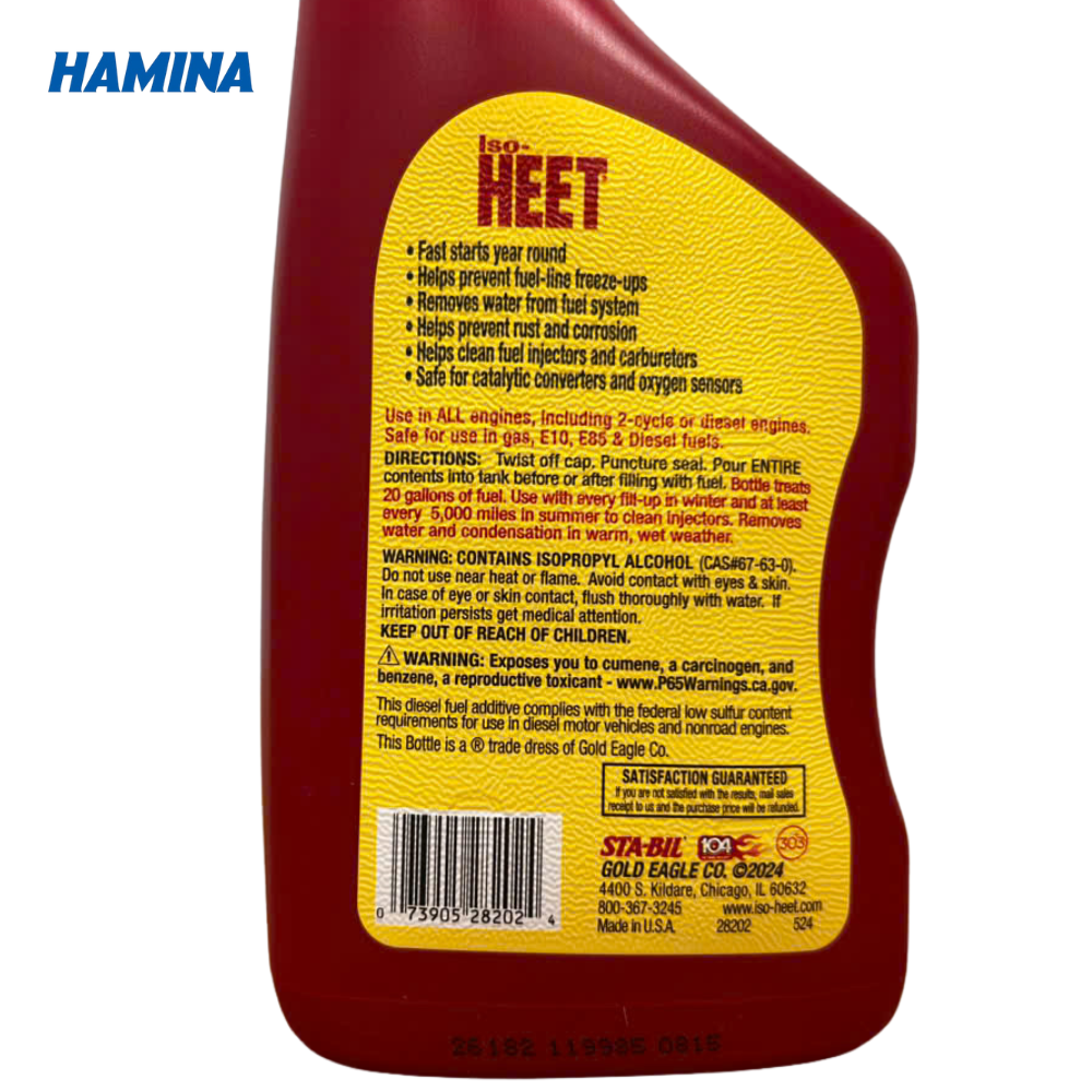  ISO-HEET - Phụ Gia Làm Sạch Kim Phun và Loại Bỏ Nước Cho Hệ Thống Nhiên Liệu 
