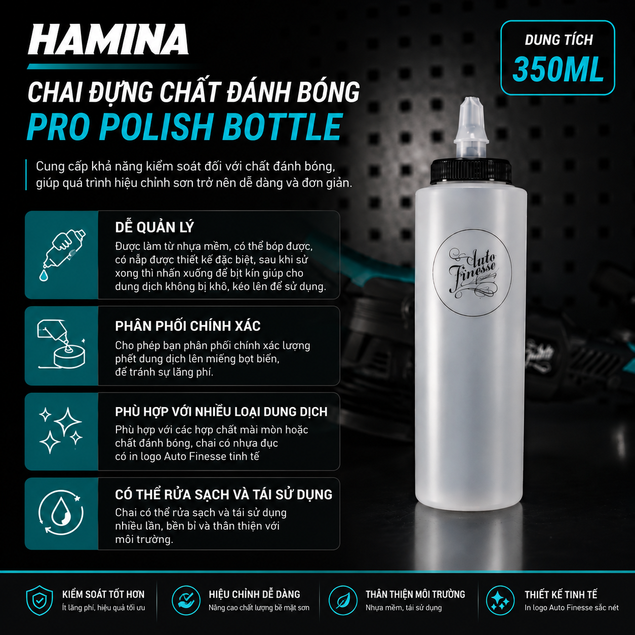  [Hàng Nhập Khẩu Anh] Chai Chiết Dung Dịch Đánh Bóng - Pro Polish Bottle 350ml 