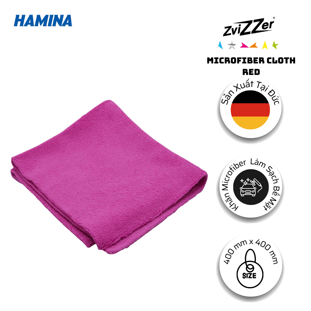  Microfiber Cloth Red - Khăn Microfiber Lau Cặn Xi, Cặn Sáp, Phủ Ceramic Và Nội Thất 