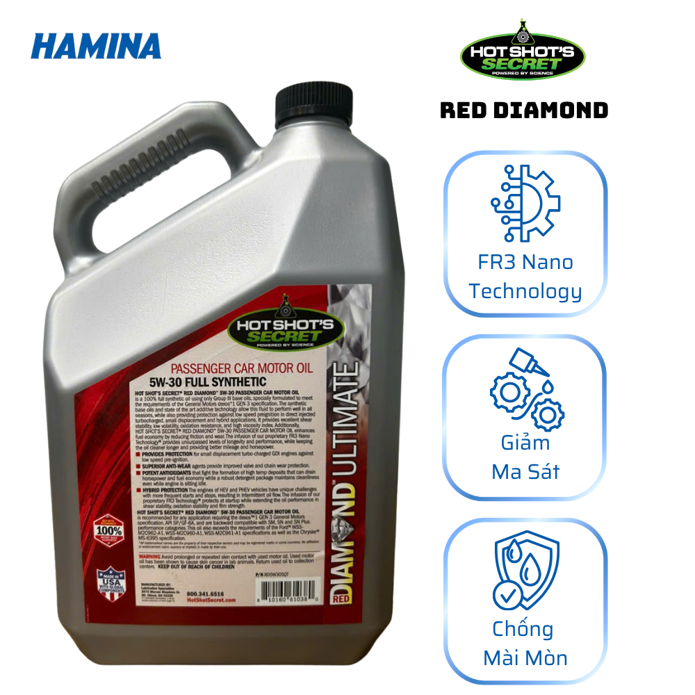  Hot Shot’s Secret® RED DIAMOND™ PASSENGER CAR MOTOR OIL 5W-30 - Dầu Nhớt Động Cơ Chất Lượng Cao Nhóm III 