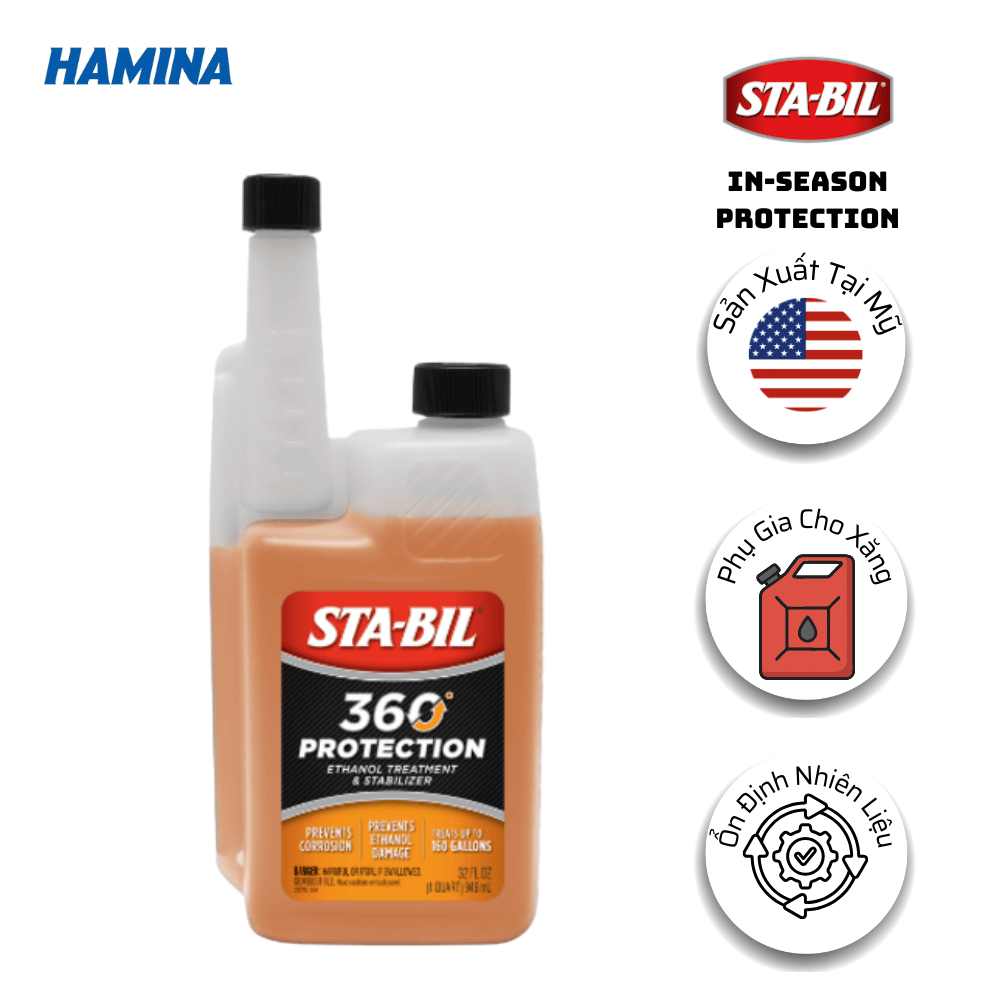  STA-BIL In-Season Protection - Phụ Gia Ổn Định Nhiên Liệu, Phụ Gia Điều Trị Xăng Ethanol, Xăng E10 
