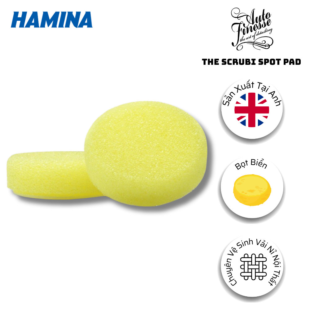  [Hàng Nhập Khẩu Anh] THE SCRUBI SPOT PAD - Bọt Biển Chuyên Tẩy Vải Nỉ Nội Thất - Hãng Auto Finesse 