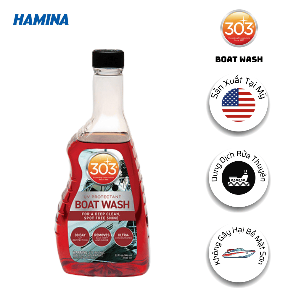  303® Boat Wash - Xà Phòng Loại Bỏ Muối, Chống Tia UV, Làm Sạch Sâu Thân Thuyền Và Xe Khu Vực Gần biển 