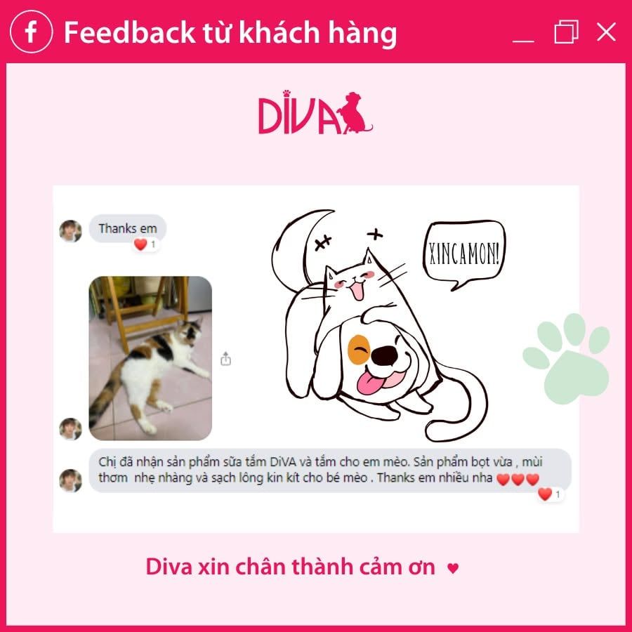  Sữa tắm mèo DIVA Kitten gel giúp da khoẻ, lông mượt 55ml 