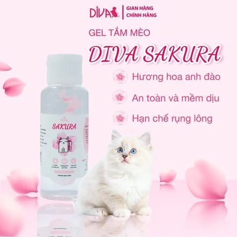  Gel tắm cho mèo DIVA Sakura 55ml 