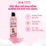  Sữa tắm chó dưỡng ẩm khử mùi DIVA Hồng 260ml 