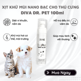  Chai xịt khử mùi Nano Bạc cho thú cưng DIVA Dr. Pet 100ml 