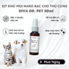 Chai xịt khử mùi Nano Bạc cho thú cưng DIVA Dr. Pet 50ml 