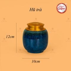 Hũ Đựng Trà Men Hỏa Biến Xanh