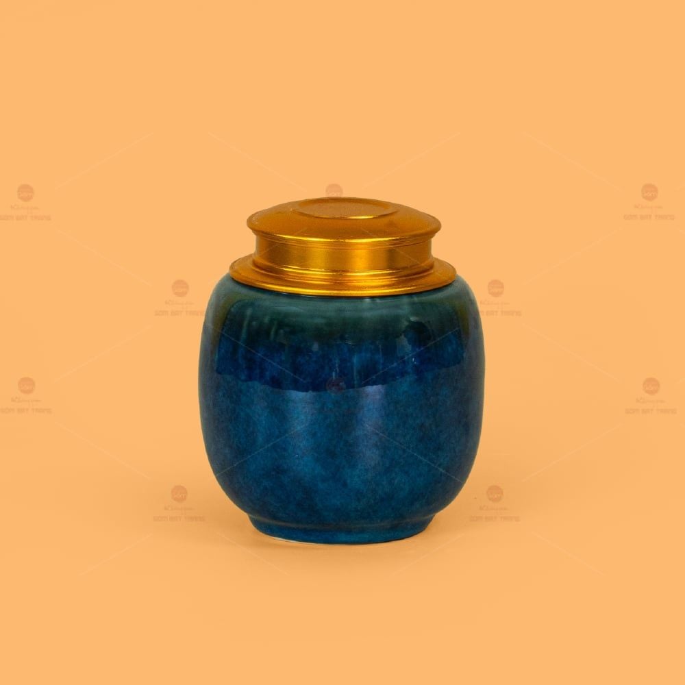 Bộ Trà Men Hỏa Biến Xanh Mẫu Đơn