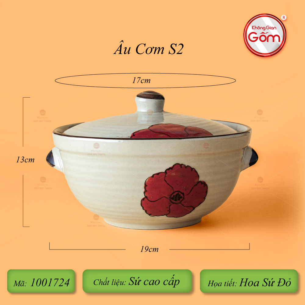 Bộ Bàn Ăn 10 Người (23 món) Men Hỏa Biến Hoa Sứ Đỏ