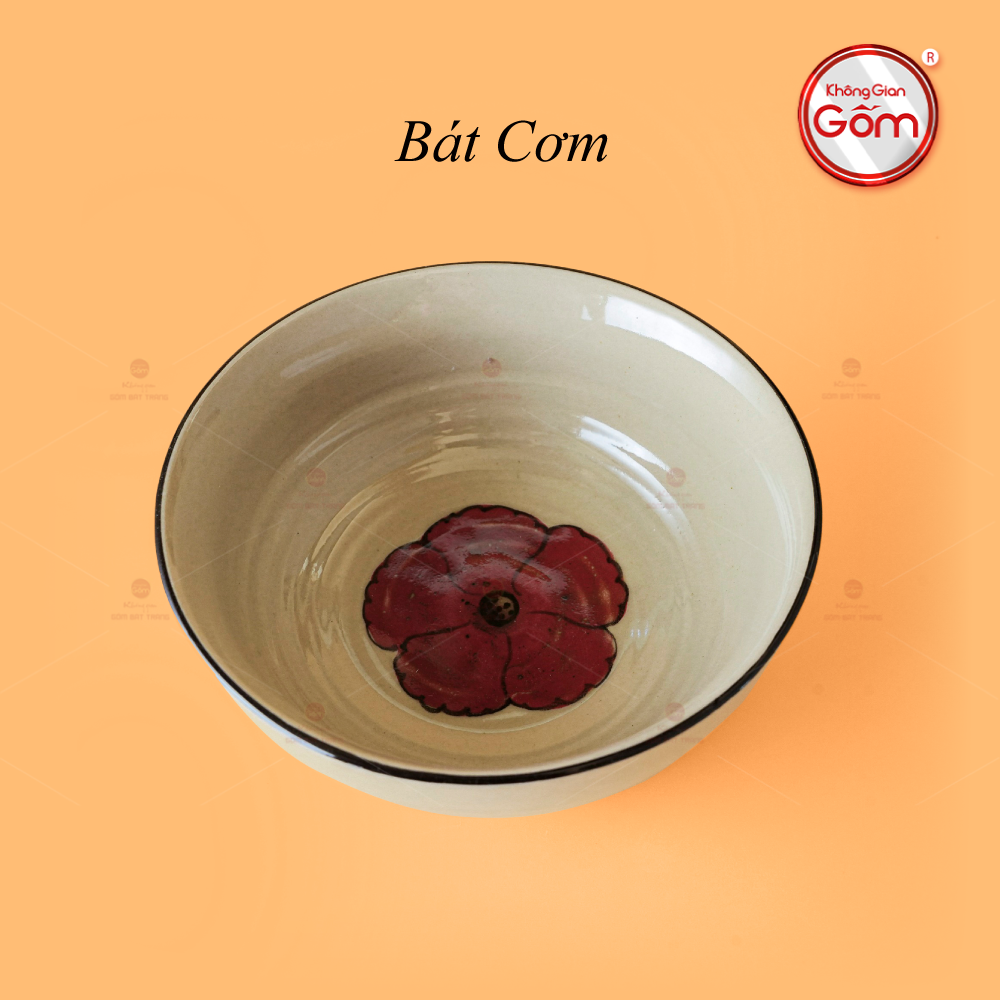 Bộ Bàn Ăn 4 Người (10 món) Men Hoả Biến Hoa Sứ Đỏ