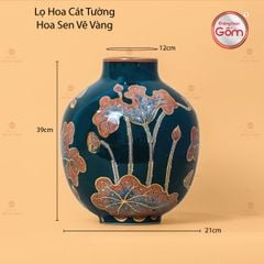Lọ Hoa Cát Tường Hoa Sen Vẽ Vàng