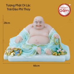 Tượng Phật Di Lặc Trái Đào Phỉ Thúy