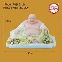 Tượng Phật Di Lặc Trái Đào Vàng Phú Quý