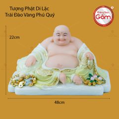 Tượng Phật Di Lặc Trái Đào Vàng Phú Quý