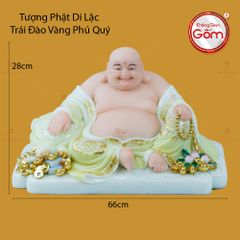 Tượng Phật Di Lặc Trái Đào Vàng Phú Quý