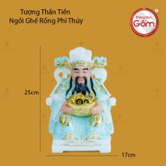 Tượng Thần Tiền Ngồi Ghế Rồng Phỉ Thúy